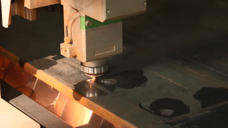 laser cutting machine in operation