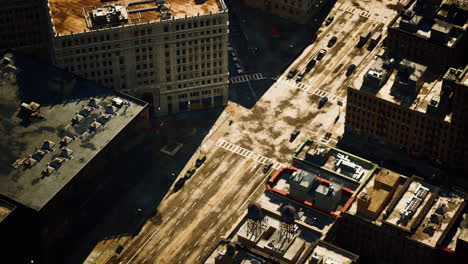 aerial view of a busy city street