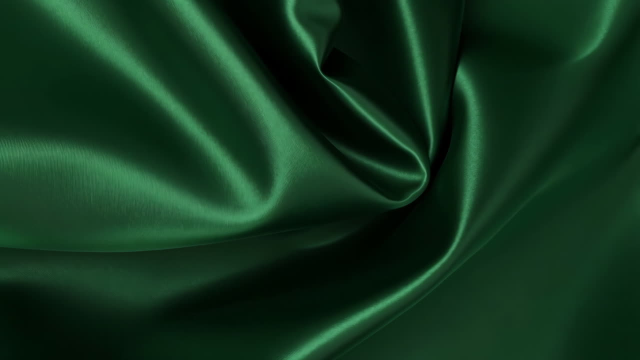Dark Green Satin Fabric Texture Background