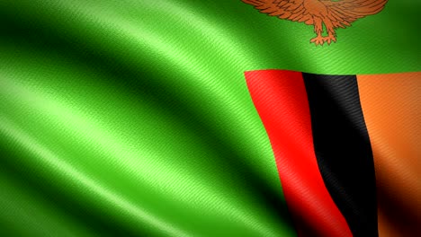 zambia flag. seamless looping animation. 4k high definition video