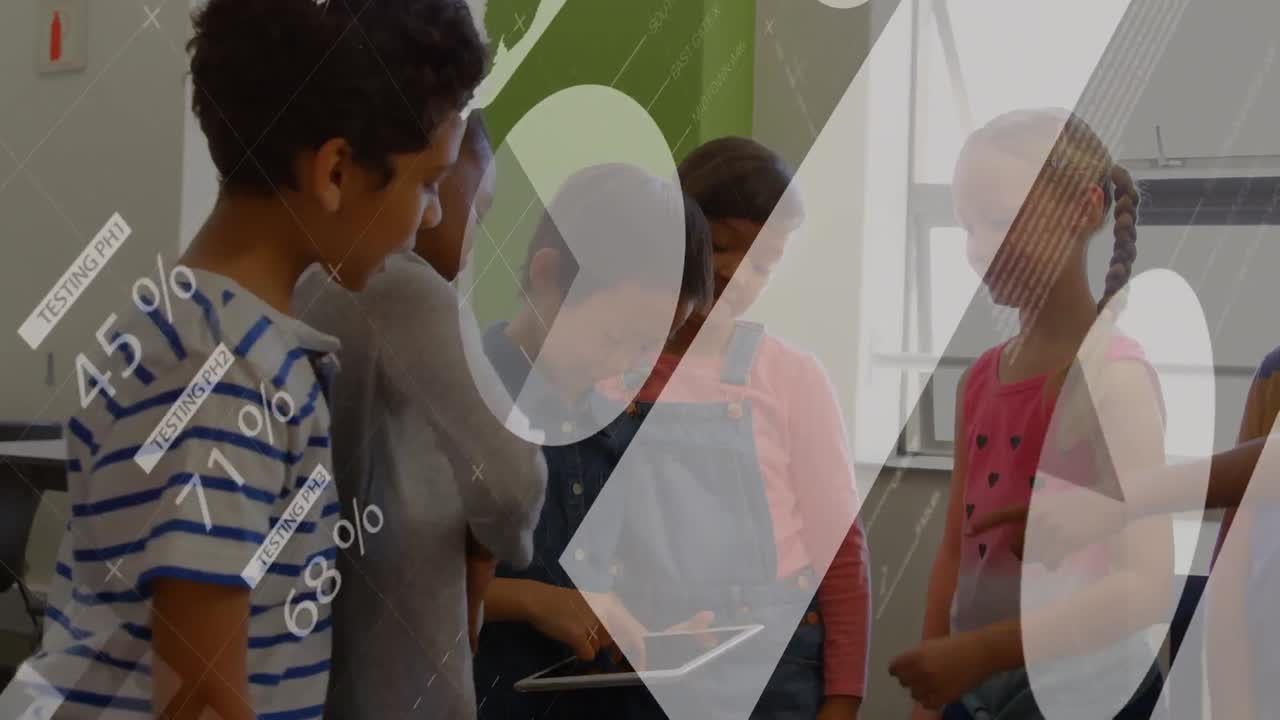 aula trabajando con la transición del gráfico de finanzas