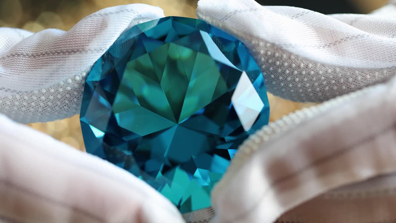 Concetto di diamante blu grande, limpido e costoso