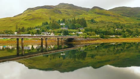 stunning water reflection of scottish highlands