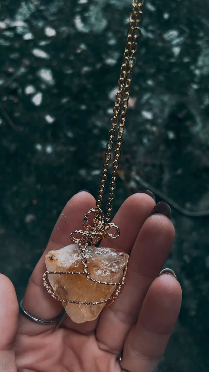 Wire Wrapped Citrine Necklace