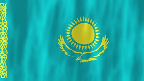 kazakhstan flag country animation 3d symbol design waving in wind movement national patriotism world culture emblem banner asia europe teal yellow