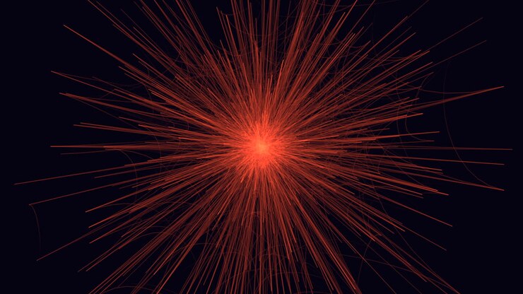 Radiant light bursting through darkness