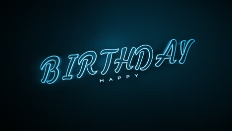 monochrome happy birthday text on dark blue gradient