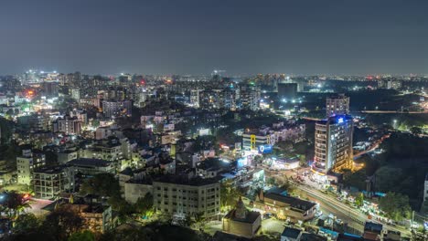 evening to night time lapse of city of pune from a hill top, aerial cityscape view, pune, maharashtra, india