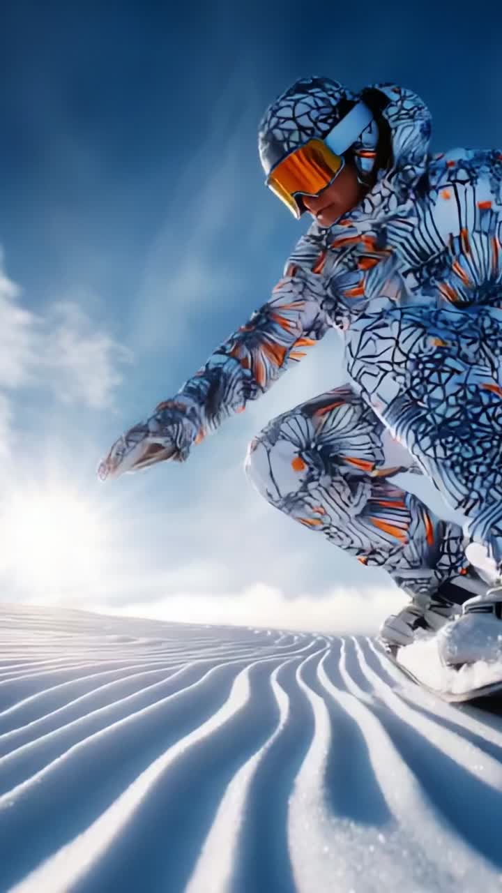 Dynamic Skiing Adventure: A Thrilling Journey Through Snowy Mountains Capturing the Essence of Winter Sports and the Joy of Freestyle Snowboarding Action