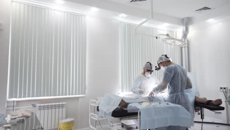 surgical procedure in an operating room