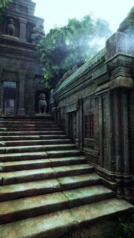 stone steps leading to ancient cambodian temple