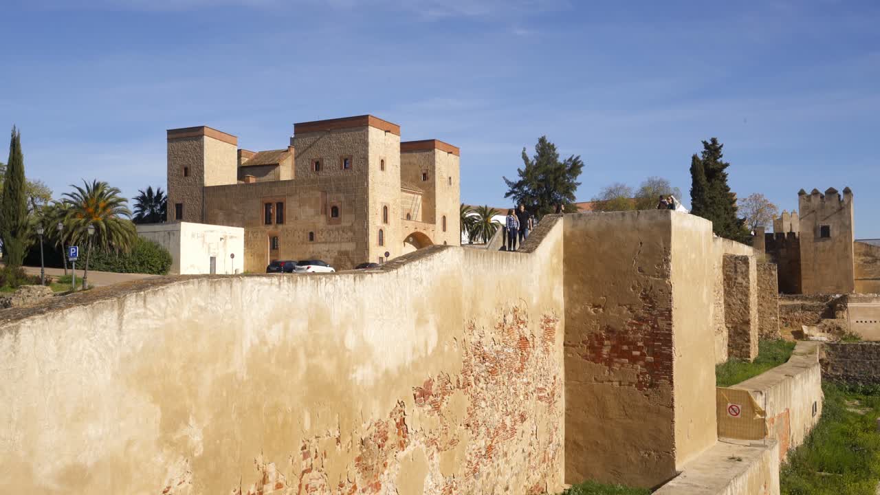 Badajoz castle view in Spain