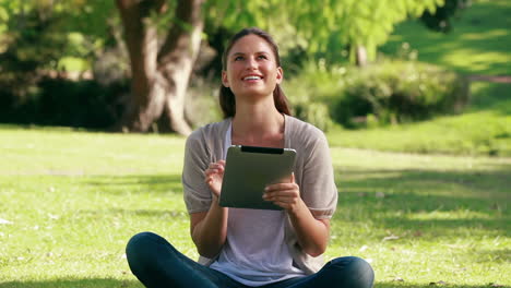 Mujer-Usando-Un-Libro-Electrónico