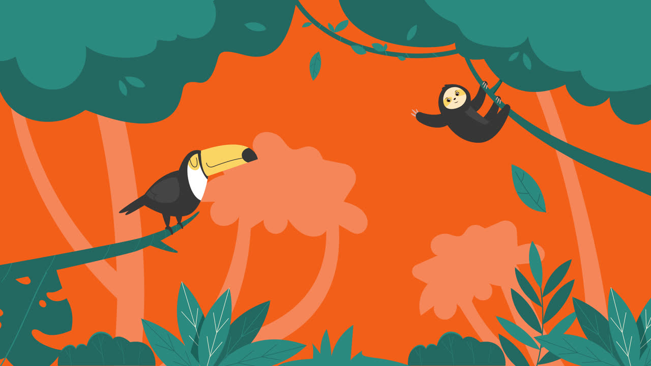 Ilustración de animales de la jungla