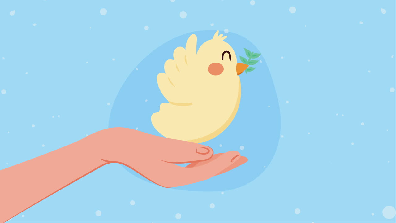 아름다움 평화 비둘기 비행 애니메이션