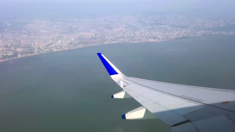 mumbai city bird eye view from flight in mumbai