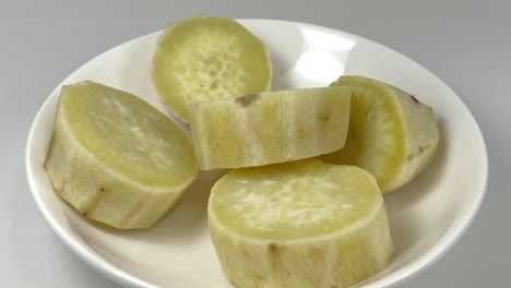 round sliced sweet potato