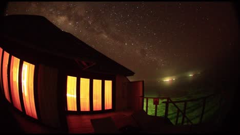 milky way time lapse maldives in a water villa