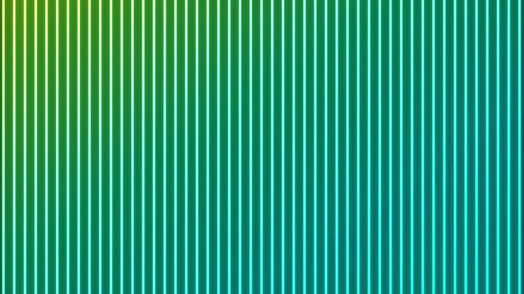Animation of glowing vertical neon green to blue lines on black background