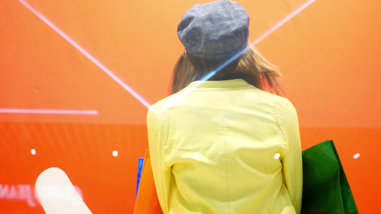 Happy Shopper in a Shopping Mall