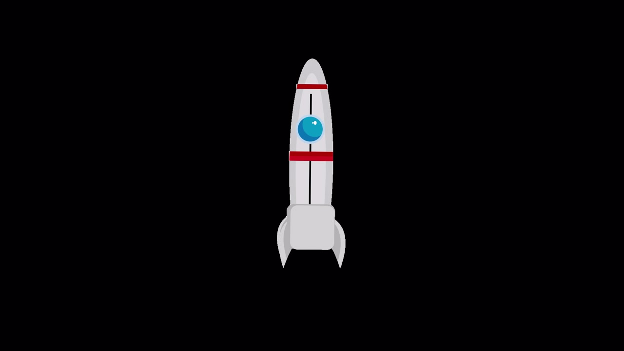 Animated Rocket Launching into Space