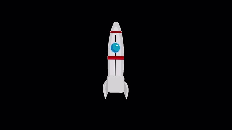 Animated Rocket Launching into Space