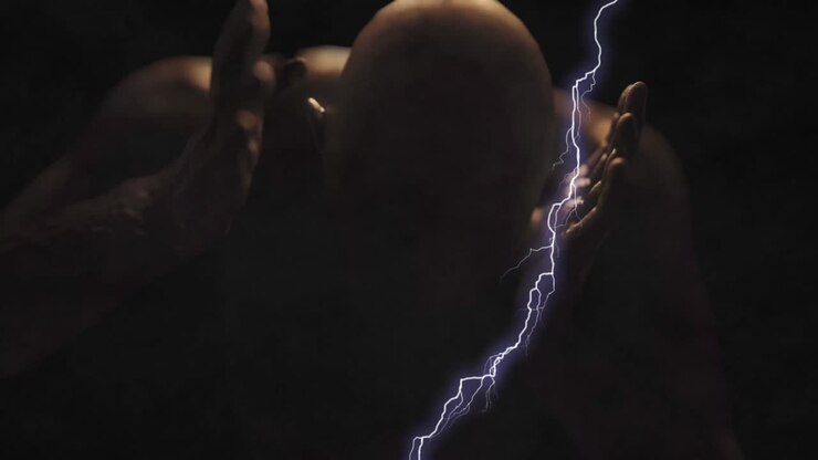 Animazione di flash su uno zombie su sfondo nero