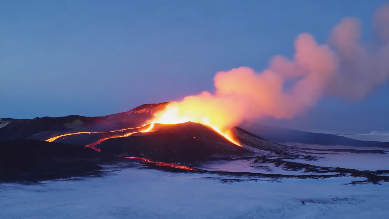 Eruzione vulcanica notturna
