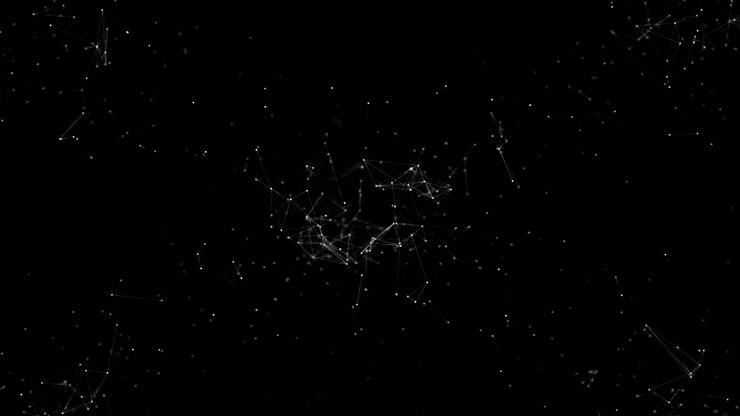 Technological connection futuristic shape, blue dot network, abstract background