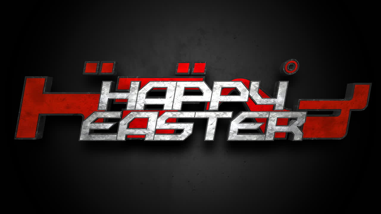 texto de feliz pascua de japón en la calle de la ciudad