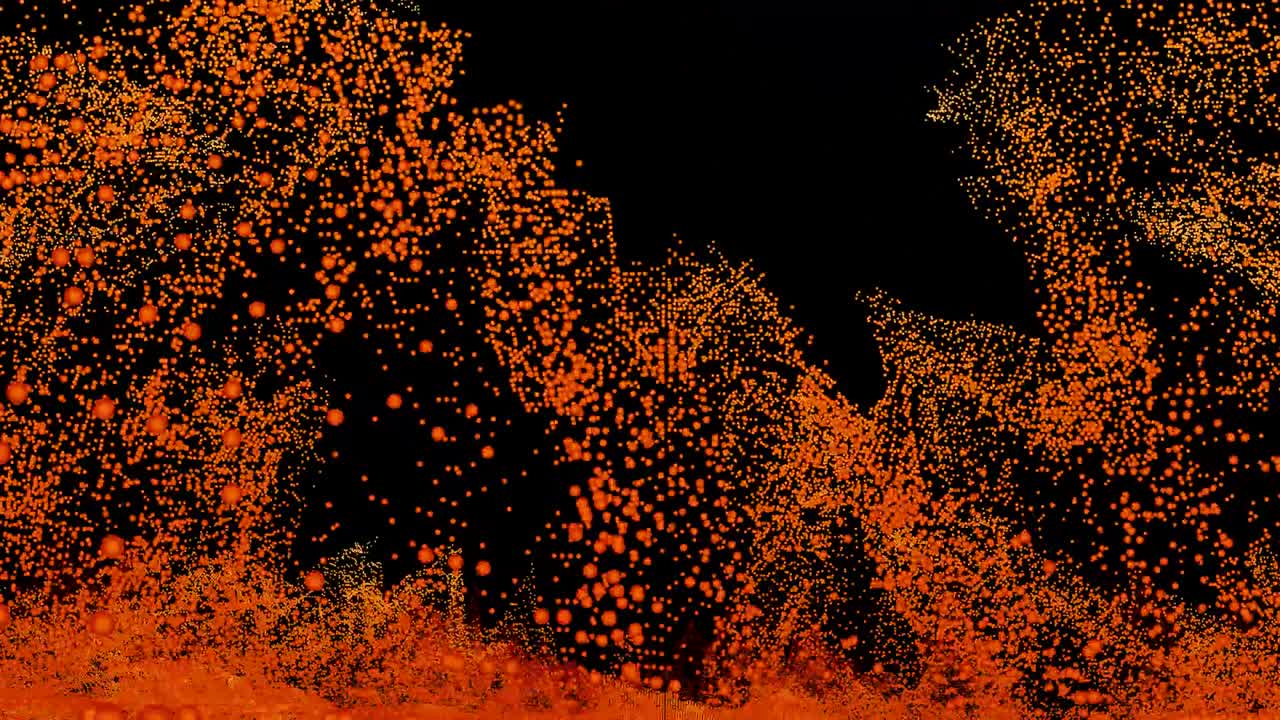 Futuristisk abstrakt rød lava-magma bølgeform-ball-oscillasjon, visualisering av bølgeteknologi digital overflate med partikler og stjerner