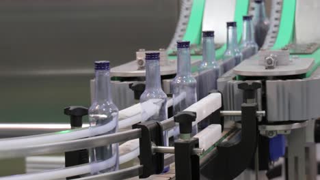 bottles on production line plant or factory