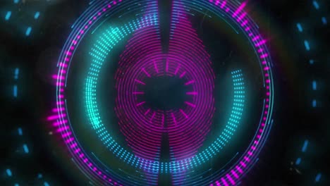 animación de diamantes y círculos digitales sobre fondo negro