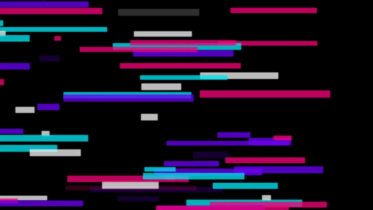 Abstrakter digitaler Glitch-Effekt mit sich bewegenden bunten Balken
