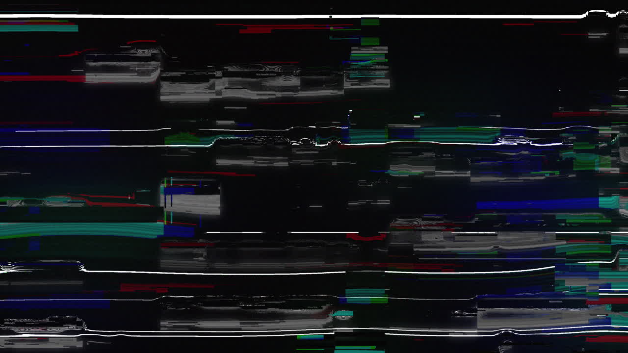 Abstract Digital Glitch Effect with Flickering Lines and Noise