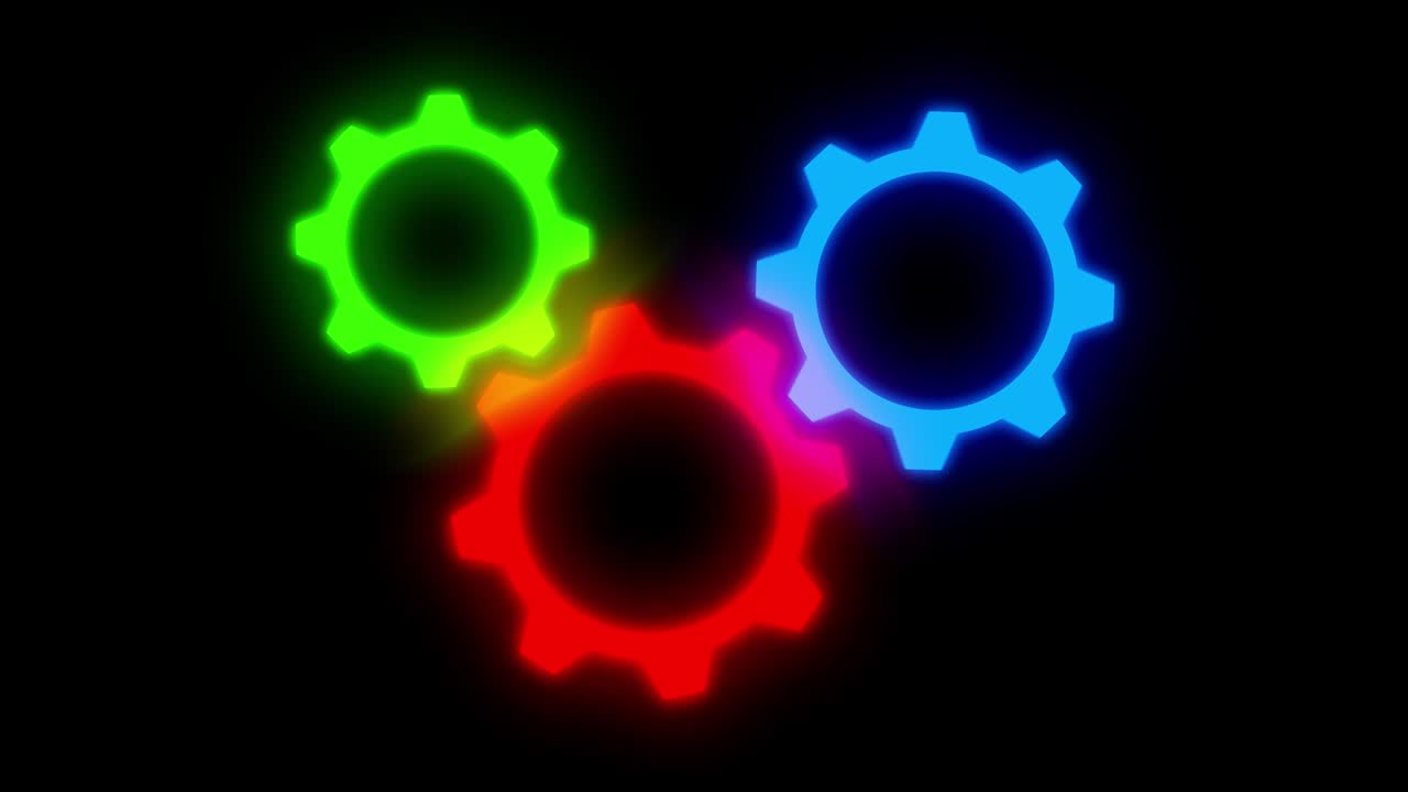 engranajes giratorios multicolores.