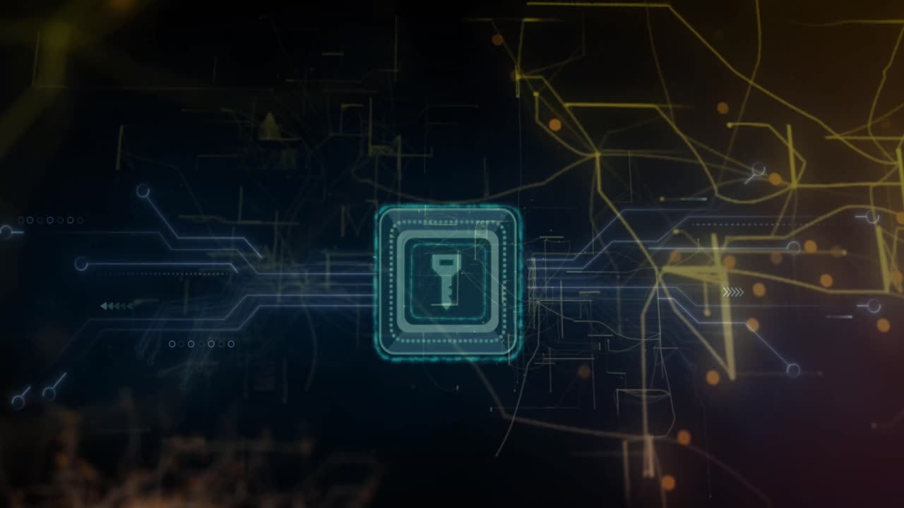 animación del procesamiento de datos sobre un fondo negro