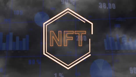 animación de texto de nft, estadísticas y procesamiento de datos financieros.
