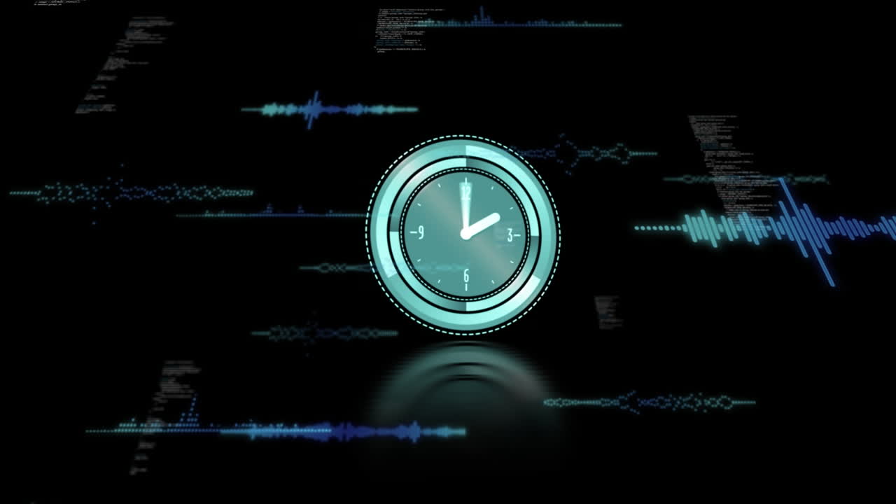 Animation of data processing over clock