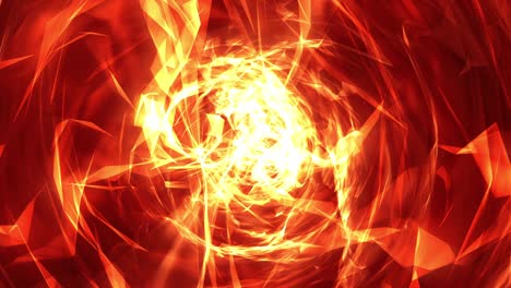 círculos de fuego túnel de luz fondo de animación abstracta chispas partículas brillantes girando en espiral llamas rayas de luz y ondas de energía bucle. 4k 3d renderización sin problemas bucle de fondo fractal.