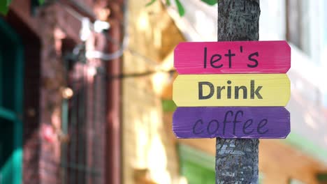 colorful coffee shop sign