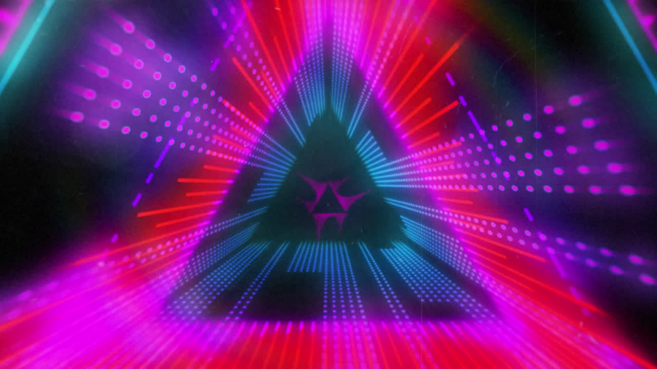 animación de formas caleidoscópicas en movimiento brillantes sobre un fondo negro