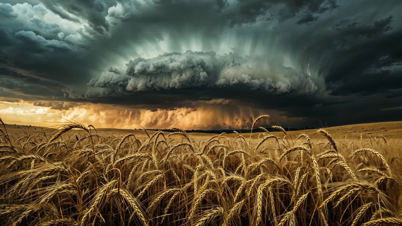 Dramatic Storm Over Wheat Field