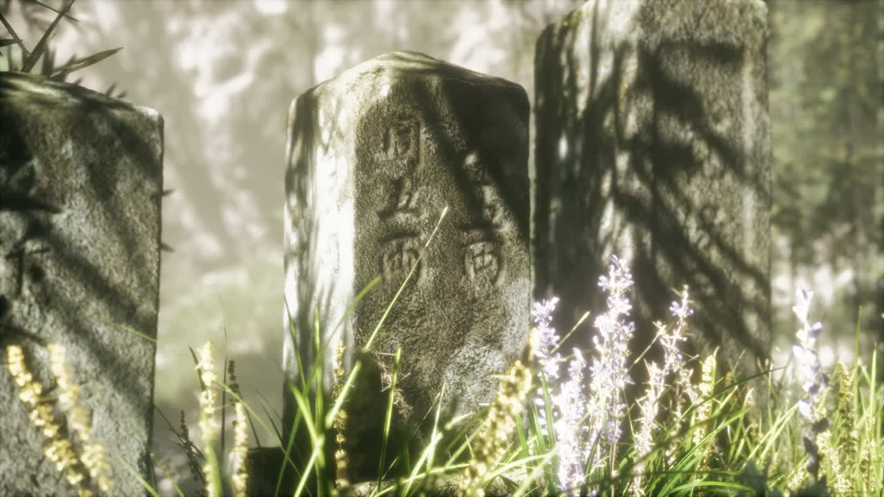 일본 대나무 숲 과 녹색 초원 잔디 와 자연 빛