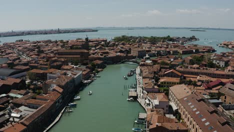 Aerial-view-of-Murano,-Italy-at-midday