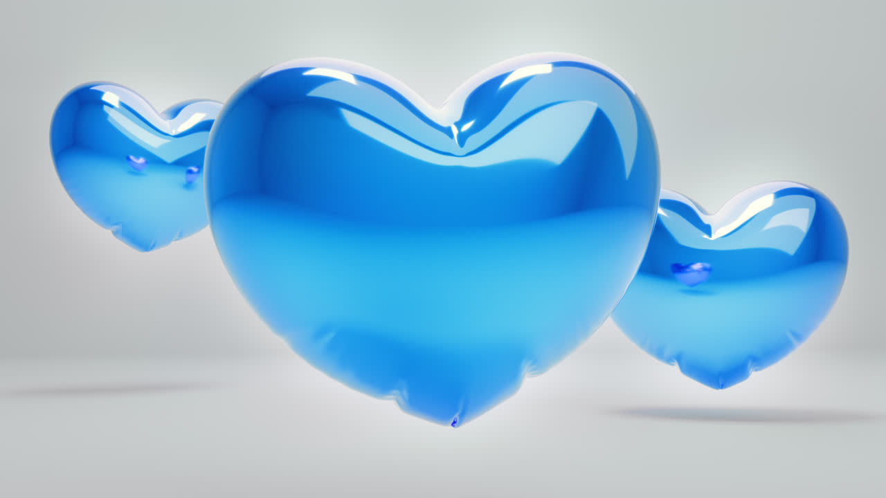 Blue Balloon Hearts