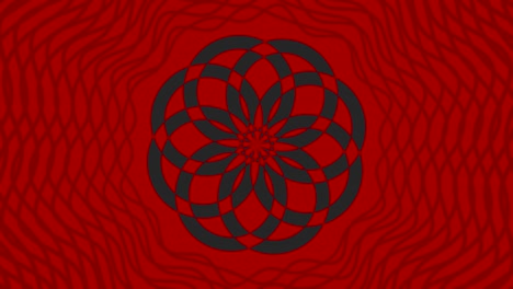 objeto gráfico que gira en el centro, aumentando y luego reduciendo el tamaño dentro de un marco gráfico, mientras que el fondo cambia rápidamente de color creando un efecto psicodélico, en formato de video 16: 9