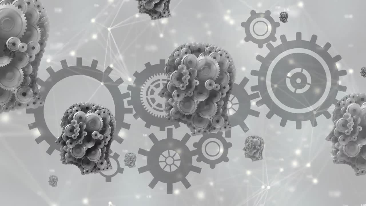 연결 네트워크를 통해 회전하는  ⁇ 의 애니메이션