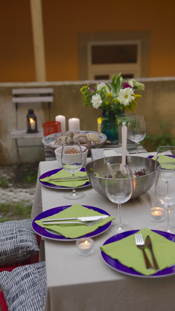Outdoor Dinner Party in a Courtyard