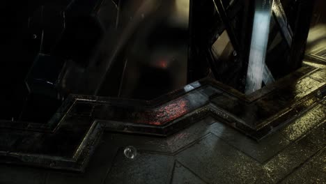 escena urbana en una noche lluviosa